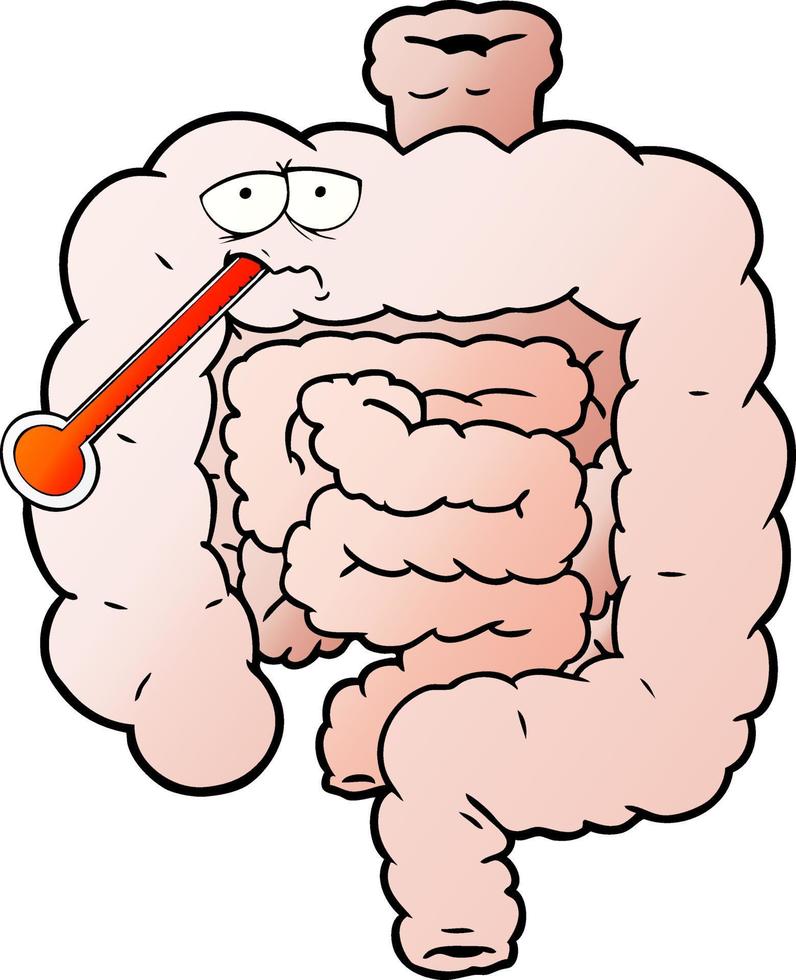 intestinos insalubres dos desenhos animados vetor