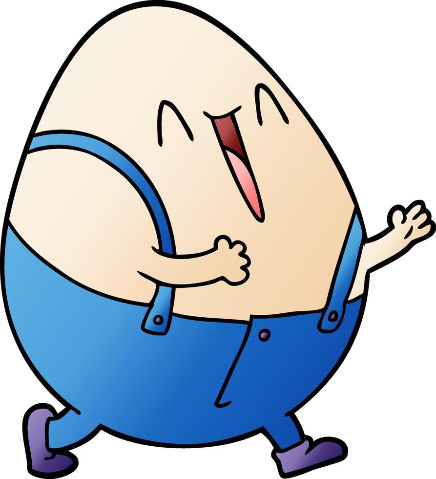 homem de ovo de desenho animado humpty dumpty vetor