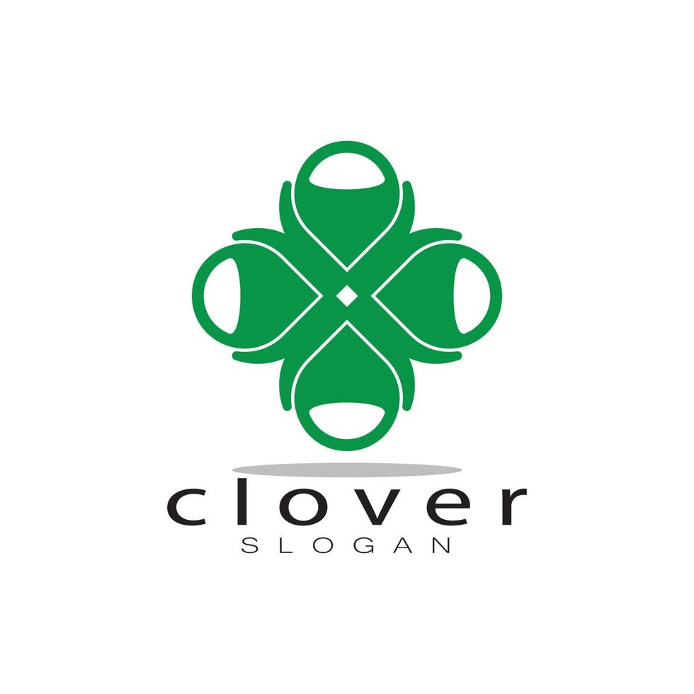 modelo de ilustração de ícone de inspiração de design de logotipo vetor folhas de trevo ou moringa, para design de produtos naturais, saúde, medicina, agricultura de trevo e moringa, cápsulas medicinais