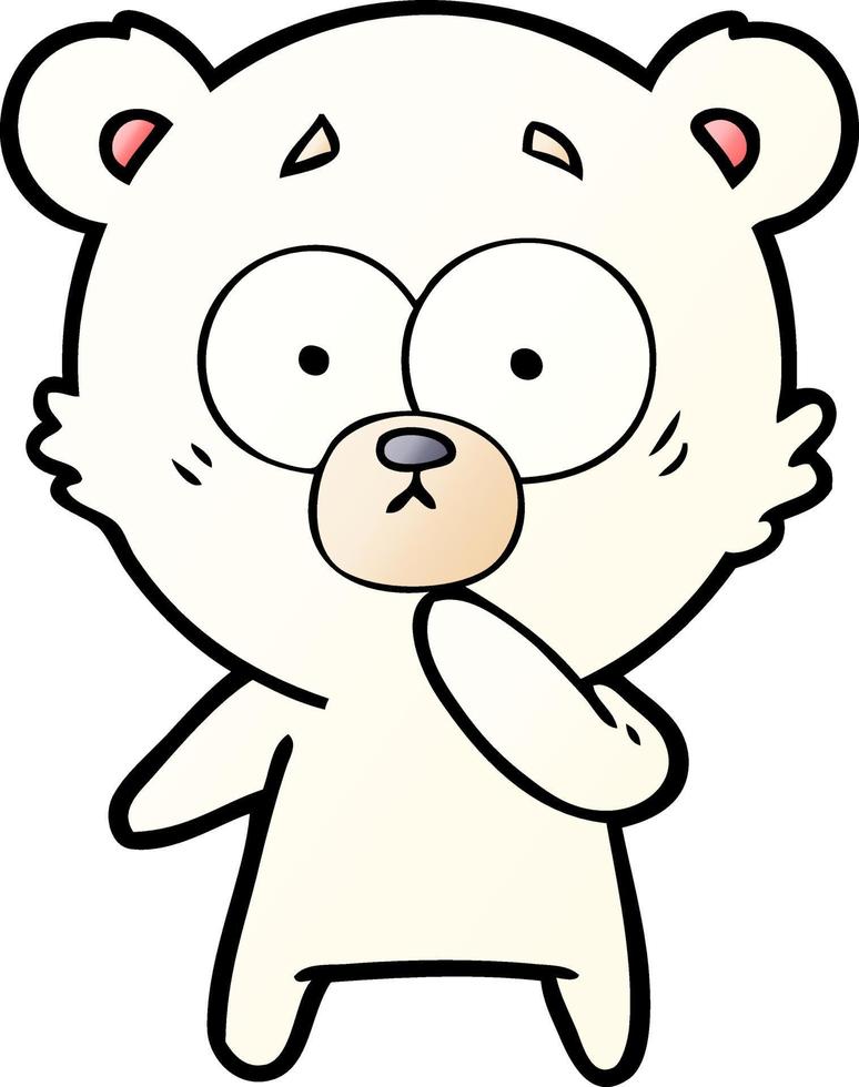 desenho de urso polar nervoso vetor