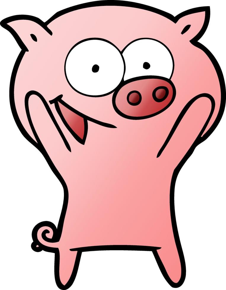 desenho de porco feliz vetor