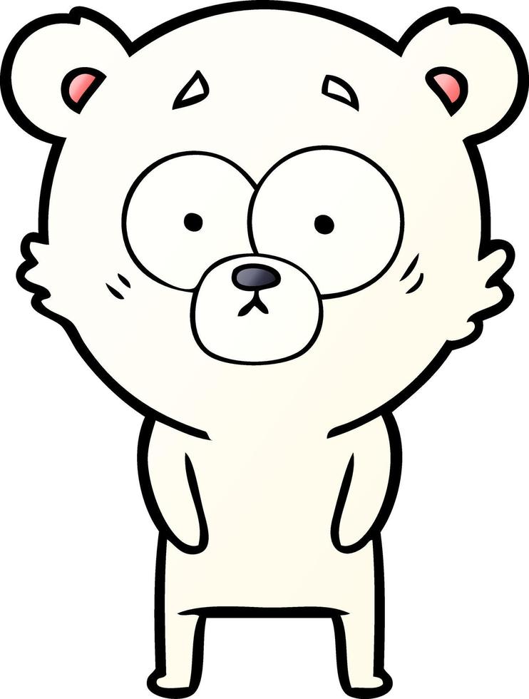 desenho de urso polar surpreso vetor