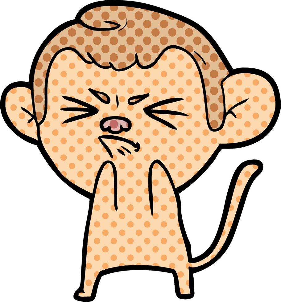 macaco irritado dos desenhos animados vetor