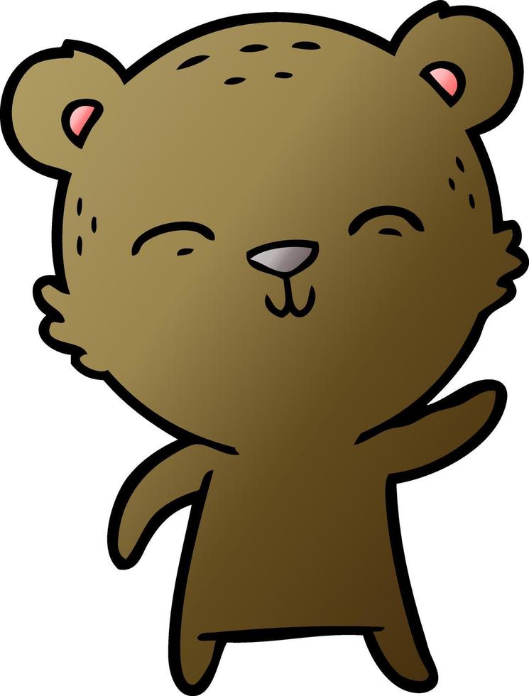 urso de desenho animado feliz vetor