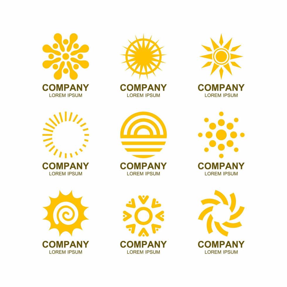 modelo de design de empresa de conceito criativo de logotipo de sol vetor