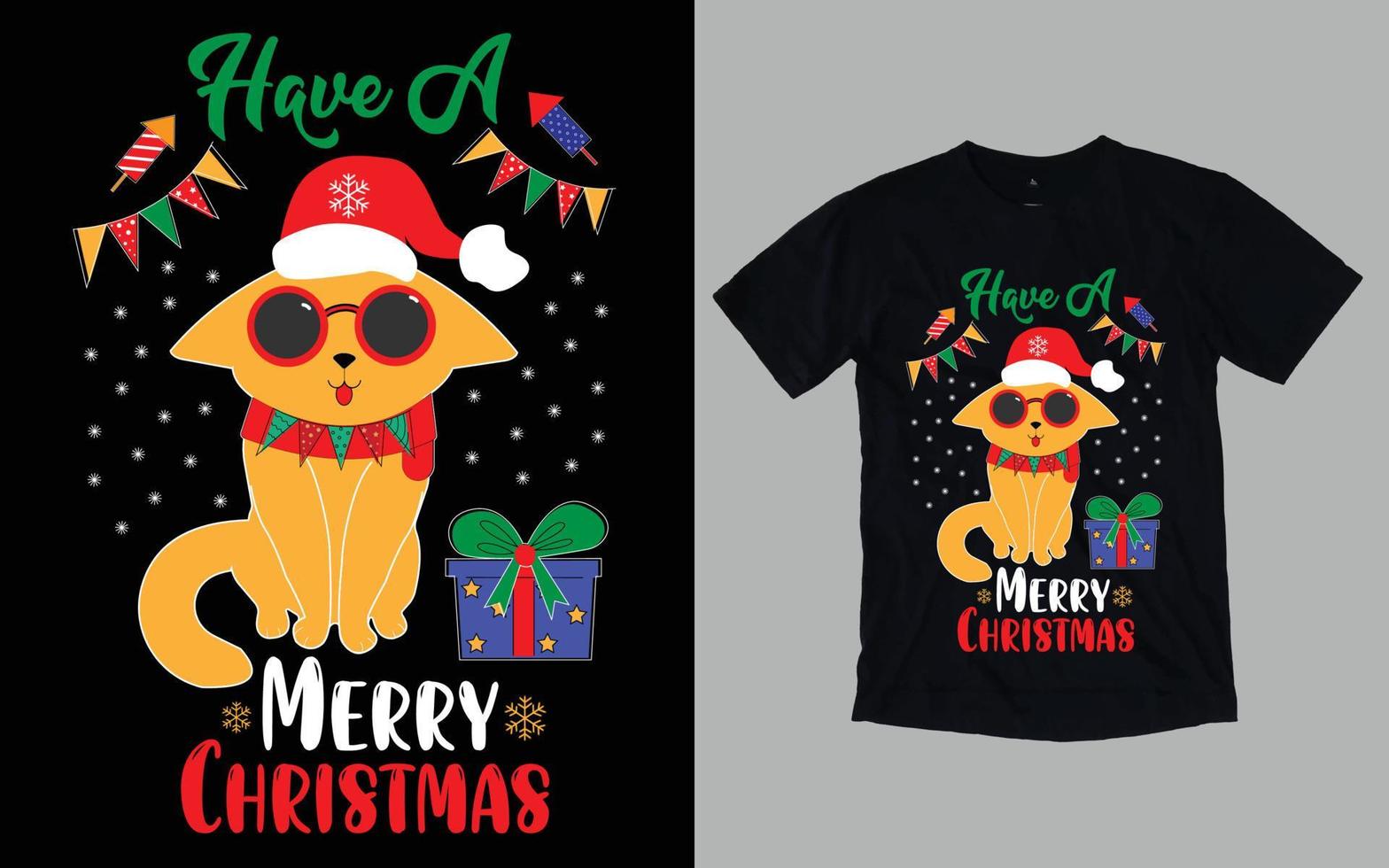 tipografia do dia de natal e design gráfico de camiseta vetor