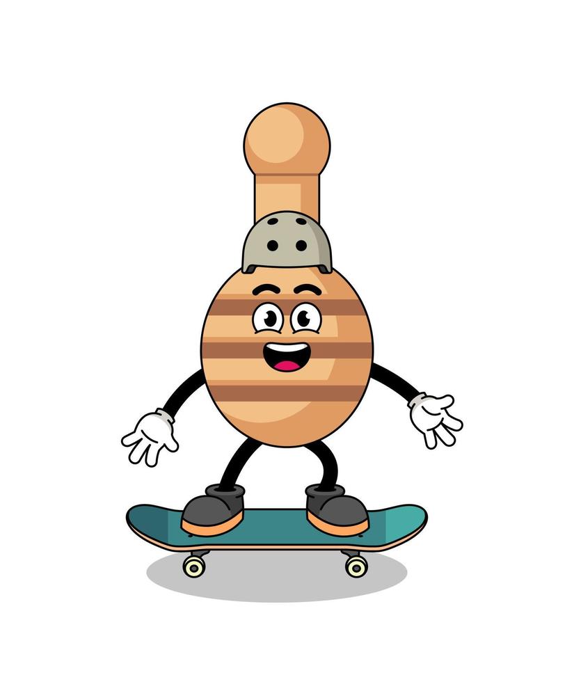 mascote de mel jogando um skate vetor