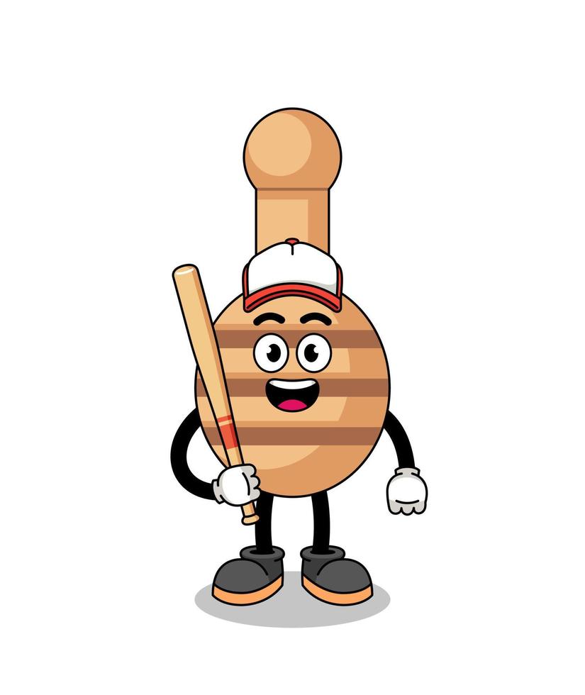 desenho de mascote de mel dipper como jogador de beisebol vetor