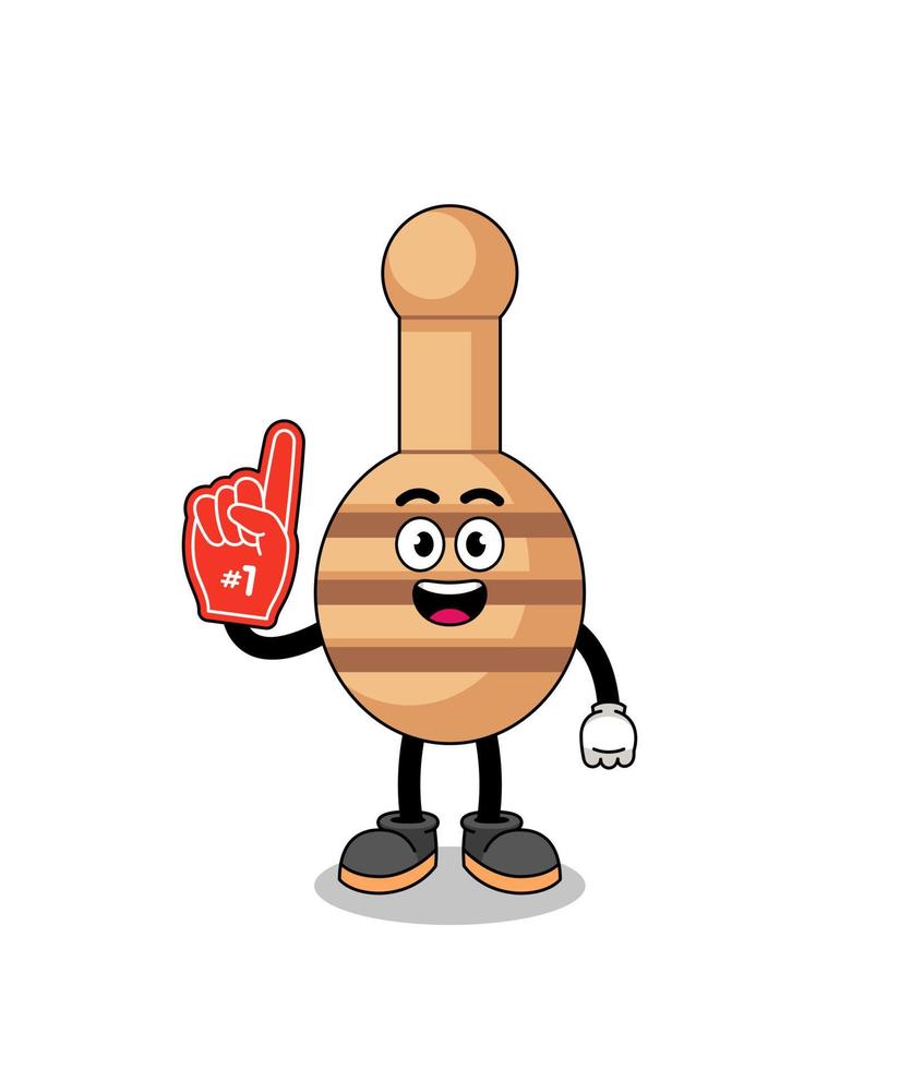 mascote dos desenhos animados dos fãs do Honey Dipper número 1 vetor