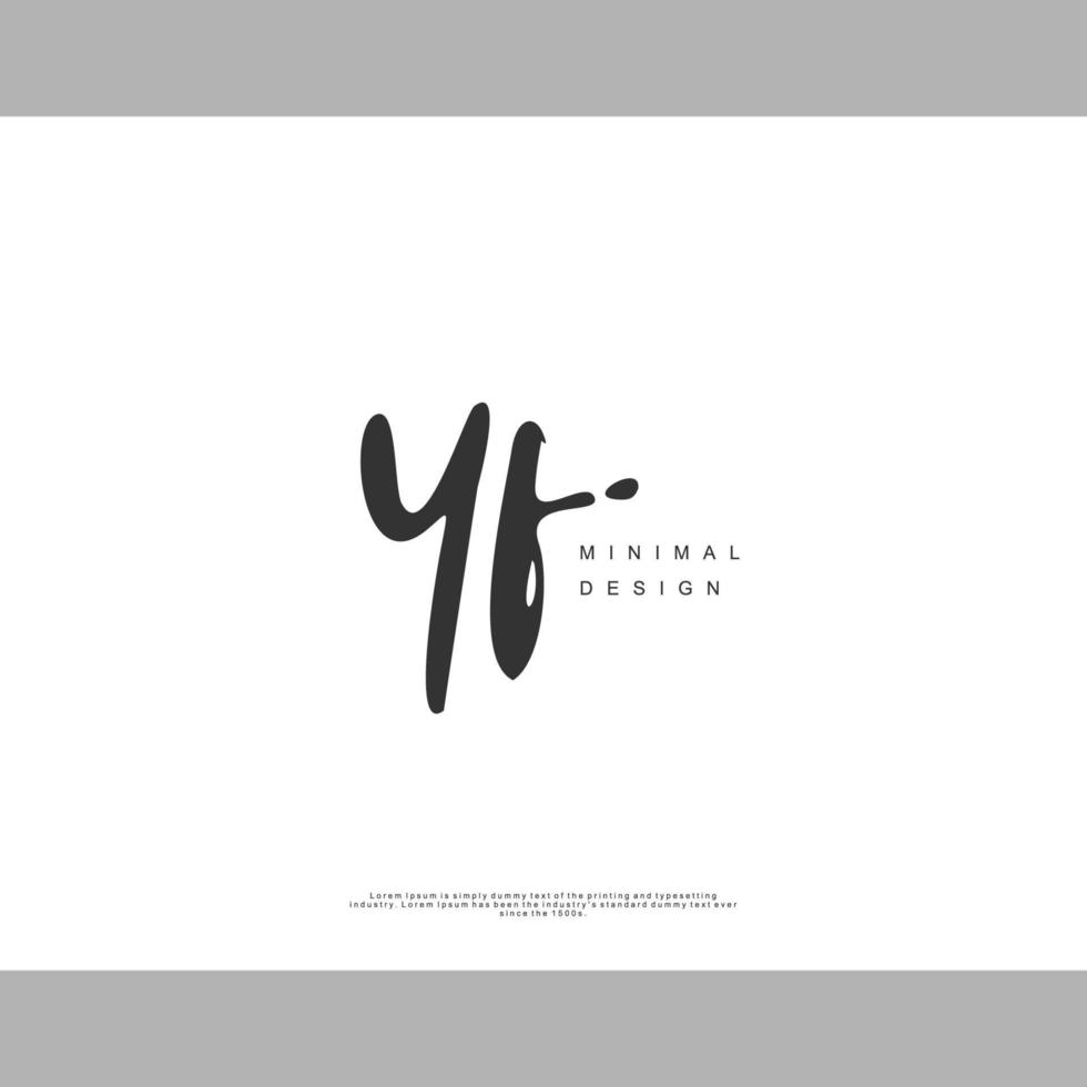 yf caligrafia inicial ou logotipo manuscrito para identidade. logotipo com assinatura e estilo desenhado à mão. vetor