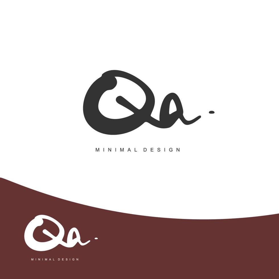 qa caligrafia inicial ou logotipo manuscrito para identidade. logotipo com assinatura e estilo desenhado à mão. vetor