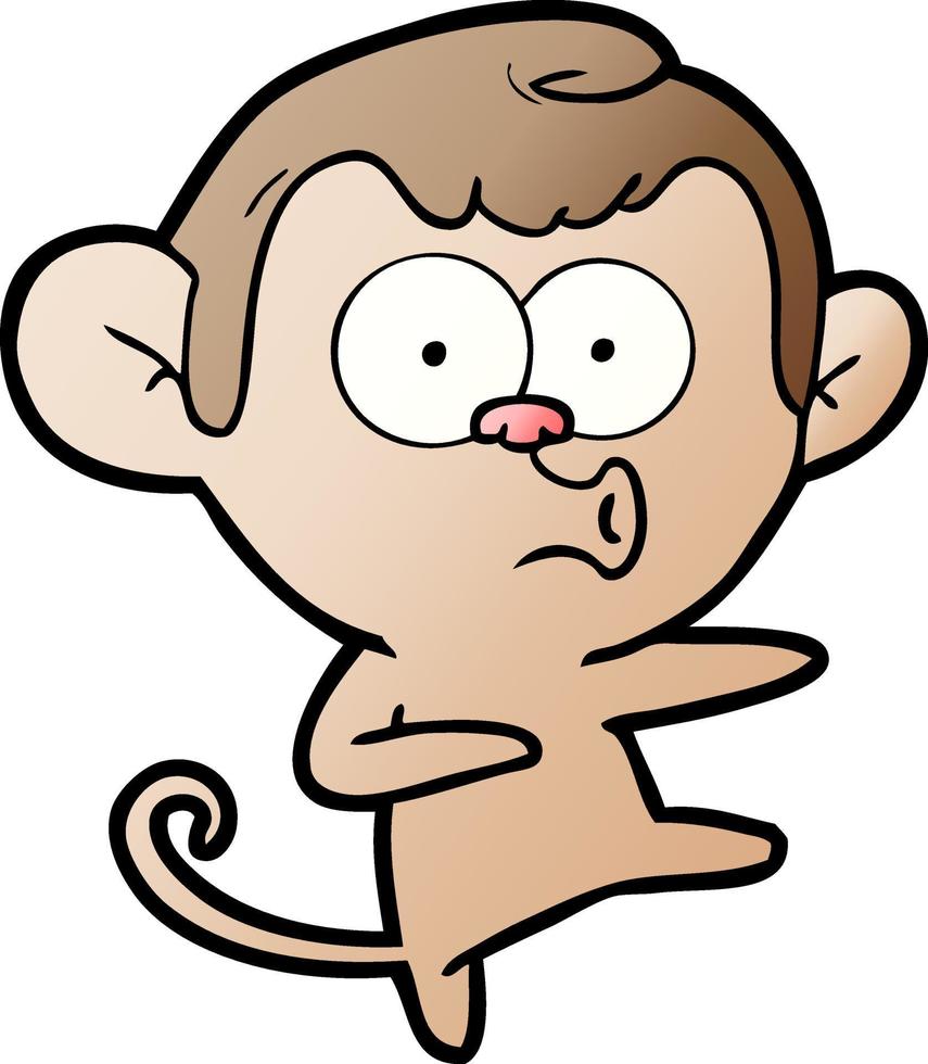 macaco dançando desenho animado vetor