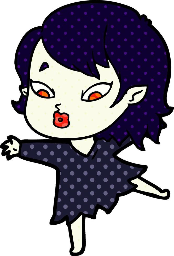 linda garota vampira de desenho animado vetor