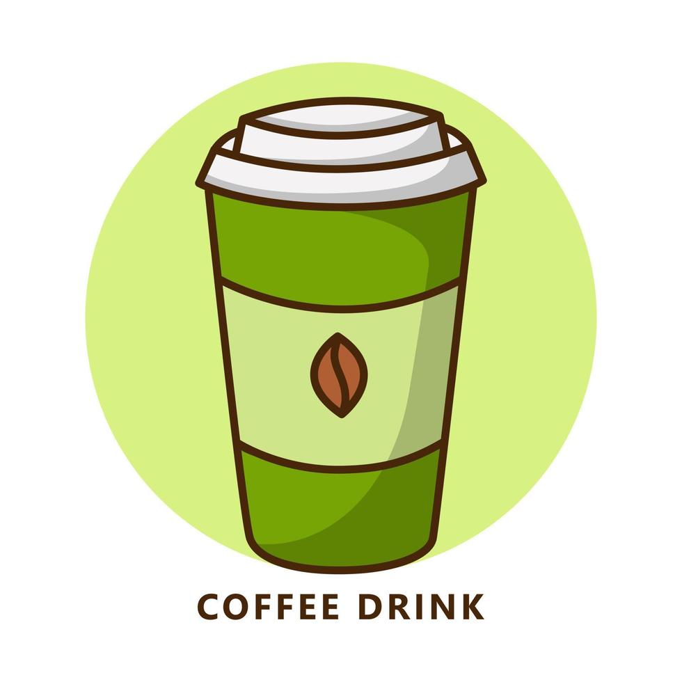 desenhos animados de ilustração de bebida de café. logotipo de comida e bebida. ícone de xícara de café vetor
