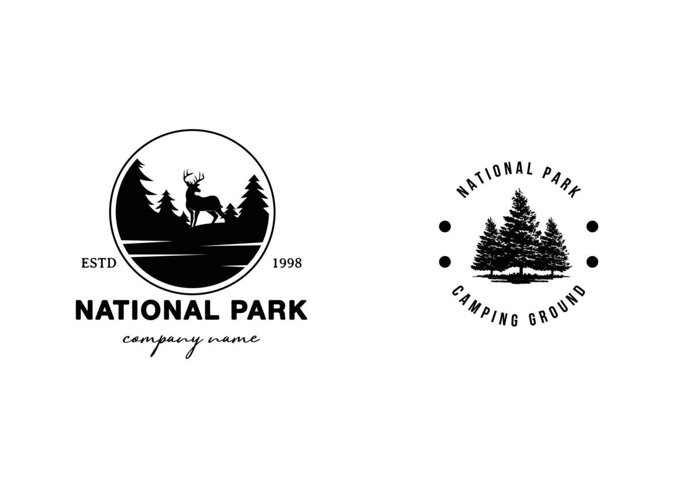 design de logotipo de parque de acampamento de aventura nacional vetor