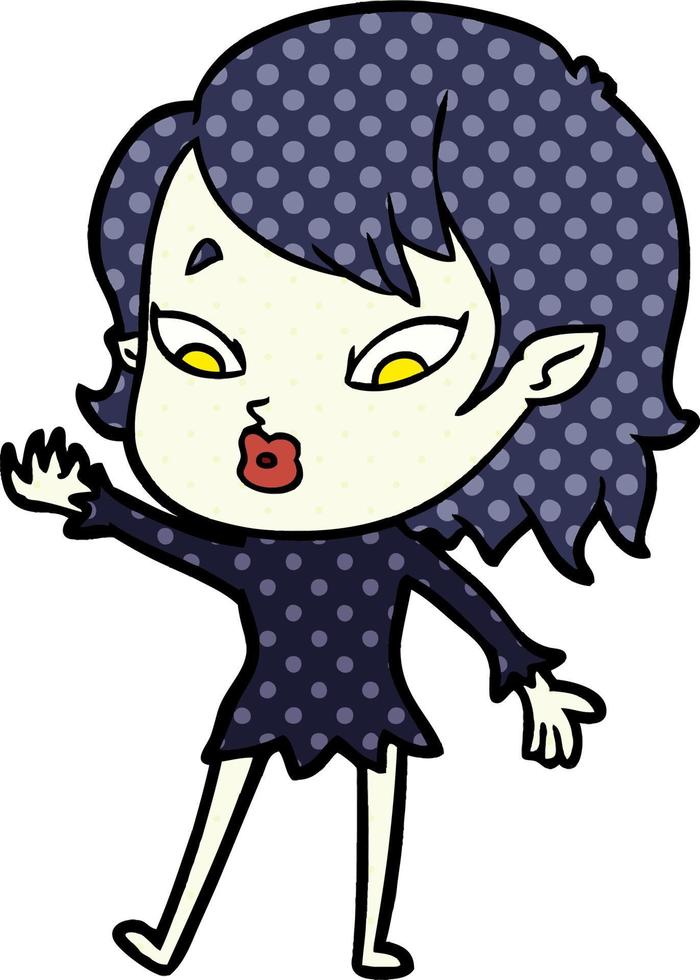 linda garota vampira de desenho animado vetor