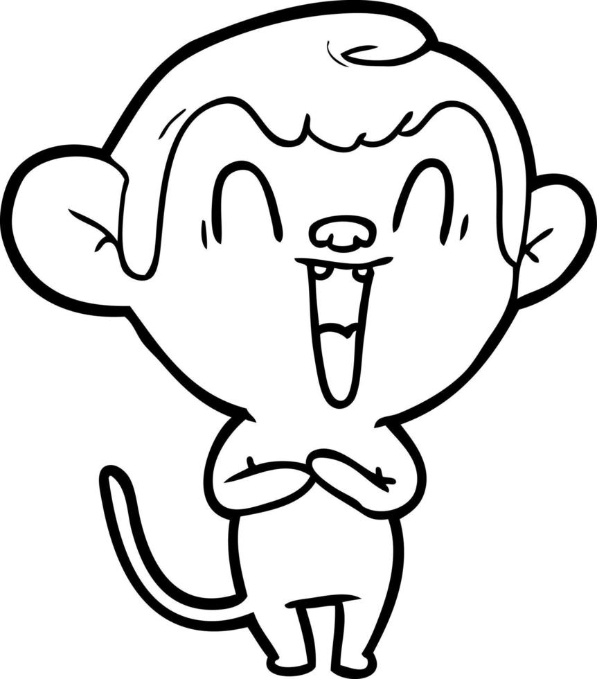 macaco rindo dos desenhos animados vetor