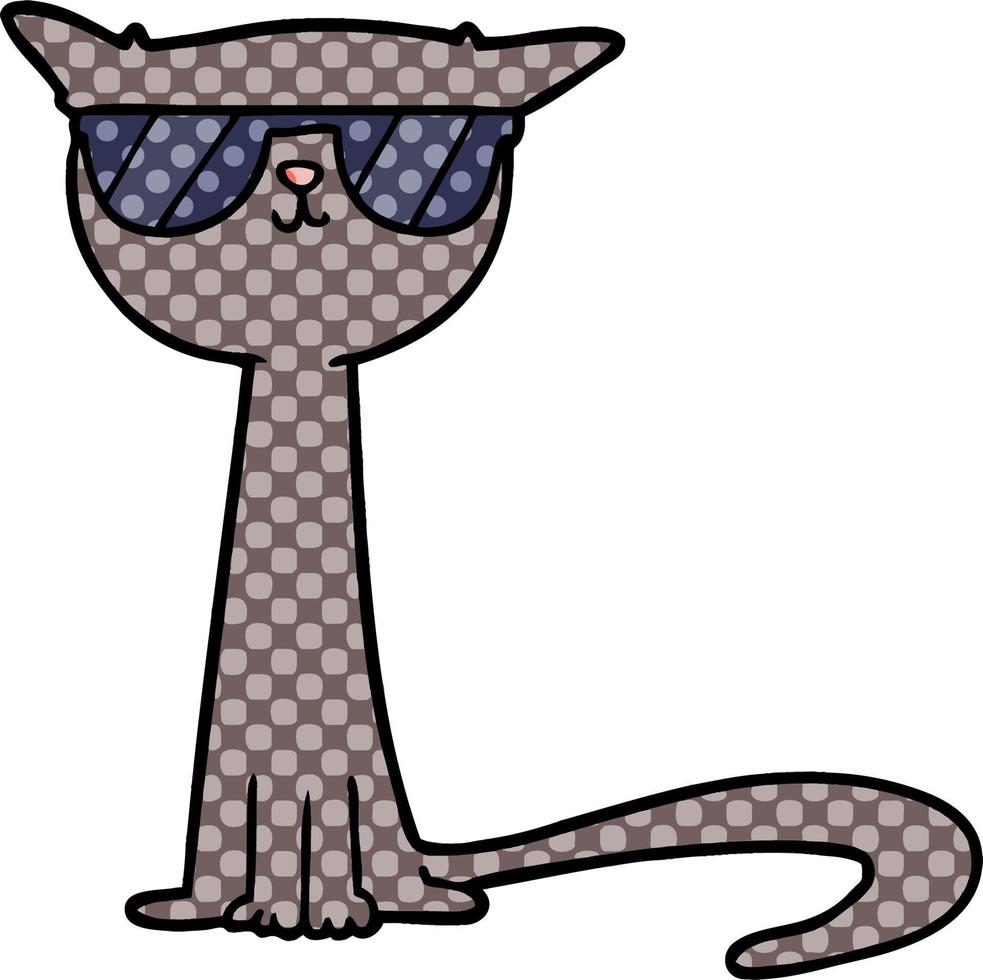 gato legal dos desenhos animados vetor