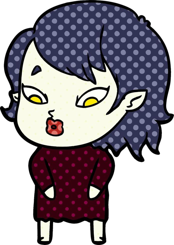 linda garota vampira de desenho animado vetor