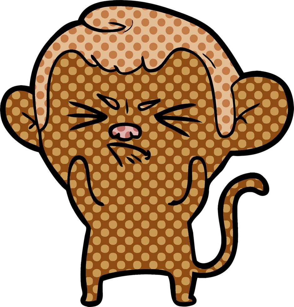 macaco irritado dos desenhos animados vetor