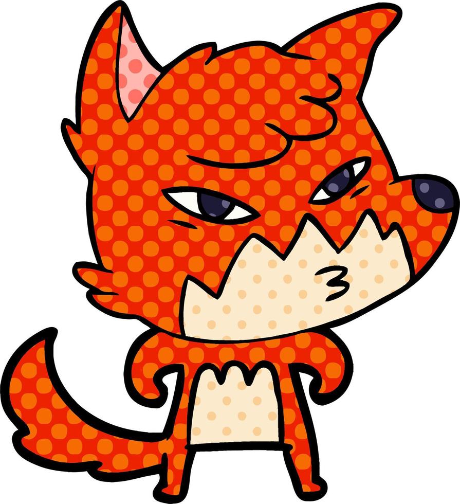 raposa de desenho animado inteligente vetor