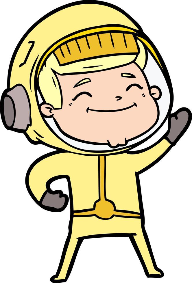 astronauta de desenho animado feliz vetor