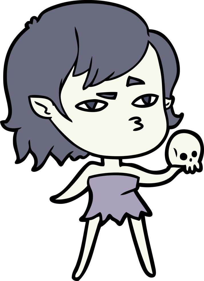 garota vampira dos desenhos animados vetor