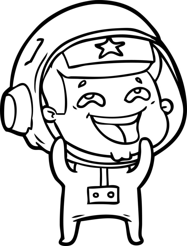 astronauta rindo dos desenhos animados vetor