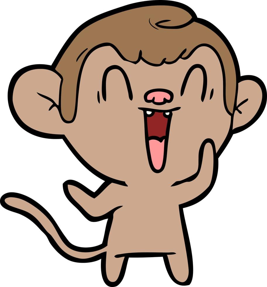 macaco rindo dos desenhos animados vetor