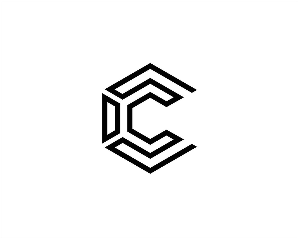 vetor de logotipo de contorno letra c