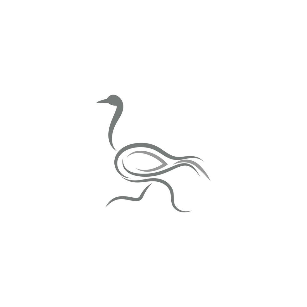 ilustração de design de logotipo de ícone de avestruz vetor
