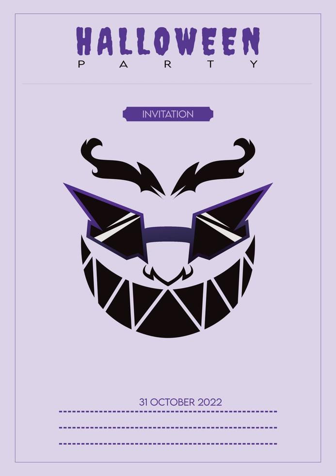 banner de halloween com vetor de ilustração de monstro pronto para a festa