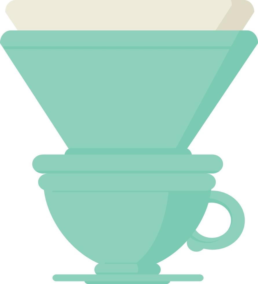 ilustração de cor lisa de uma xícara de café com filtro vetor