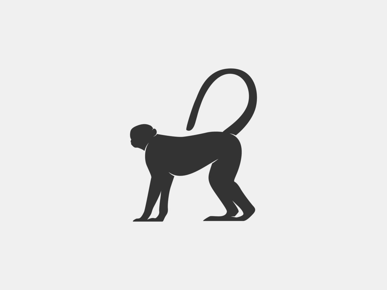 silhueta de vetor de macaco