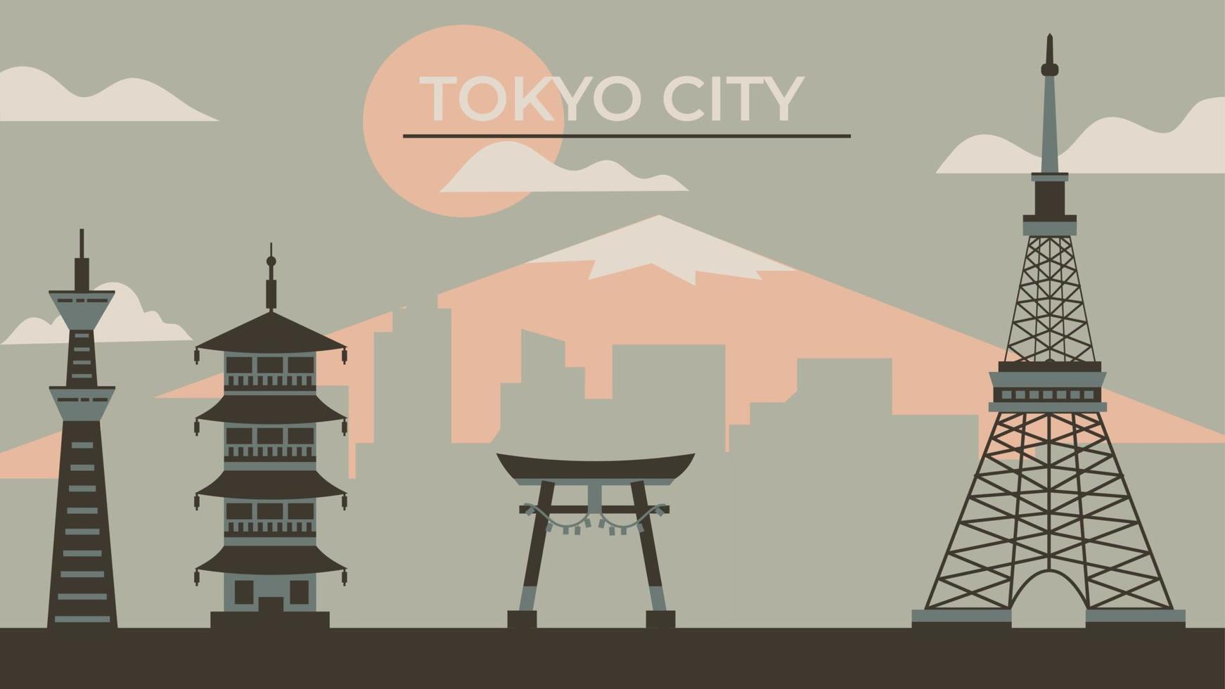 ilustração da cidade de tóquio vetor