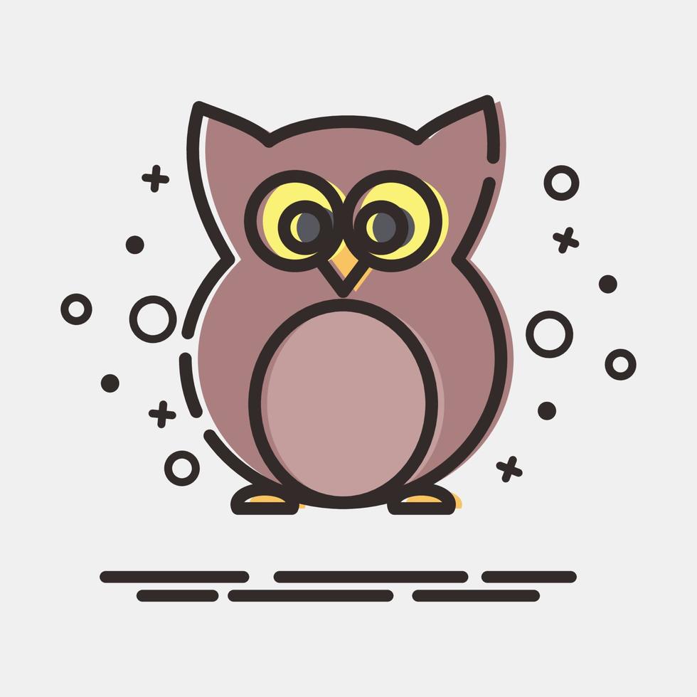 ícone owl.icon no estilo mbe. adequado para impressões, pôsteres, panfletos, decoração de festa, cartão de felicitações, etc. vetor