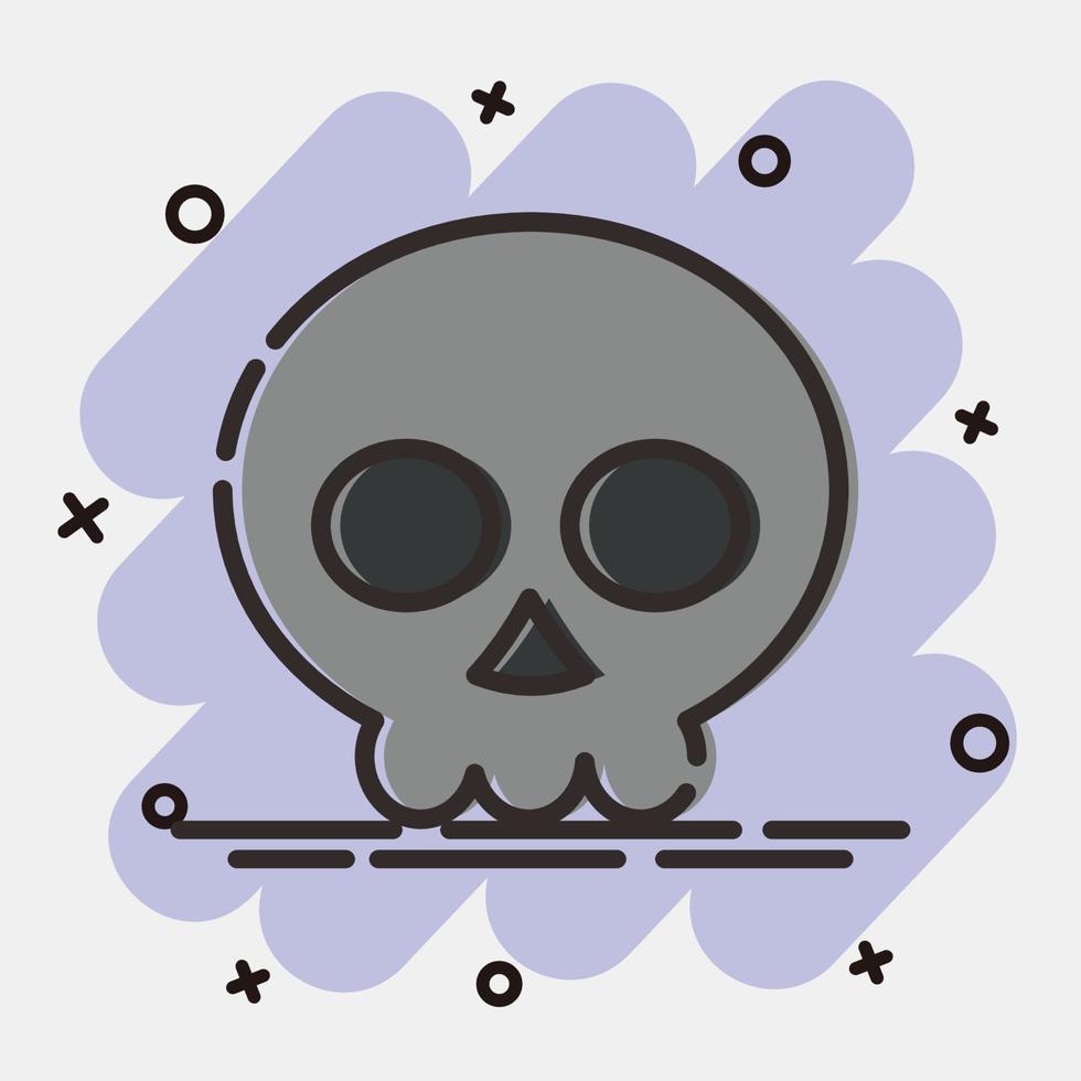 ícone skull.icon em estilo cômico. adequado para impressões, pôsteres, panfletos, decoração de festa, cartão de felicitações, etc. vetor