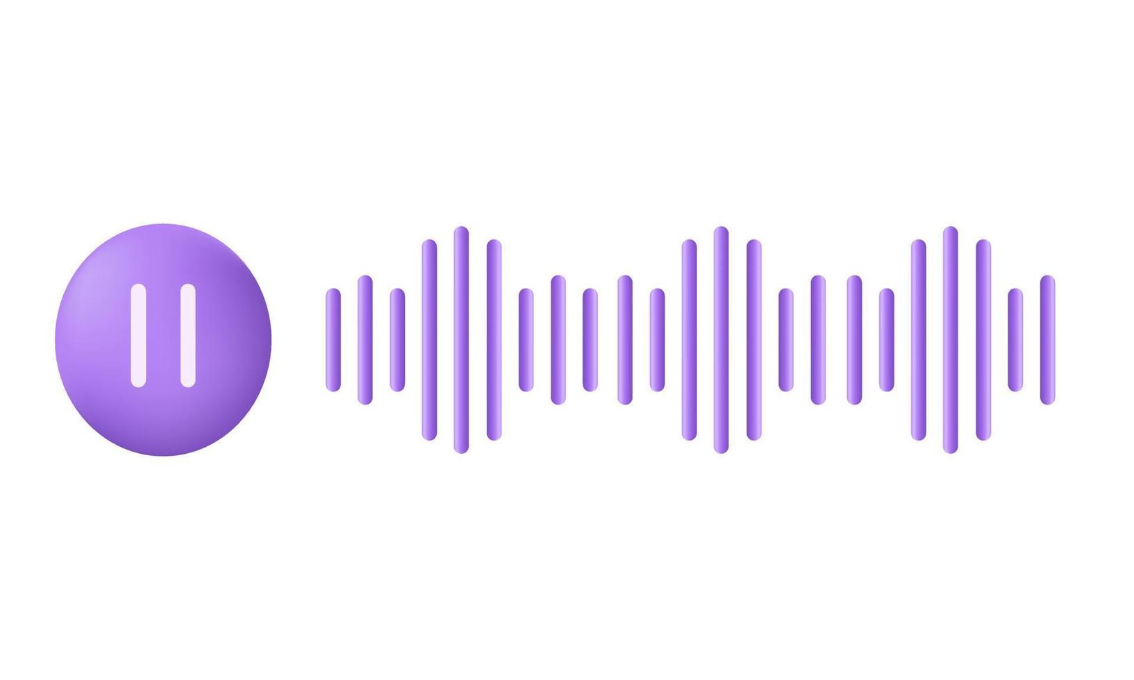 ícone de pausa de mensagem de voz realista exclusivo design 3d de fala isolado em vetor
