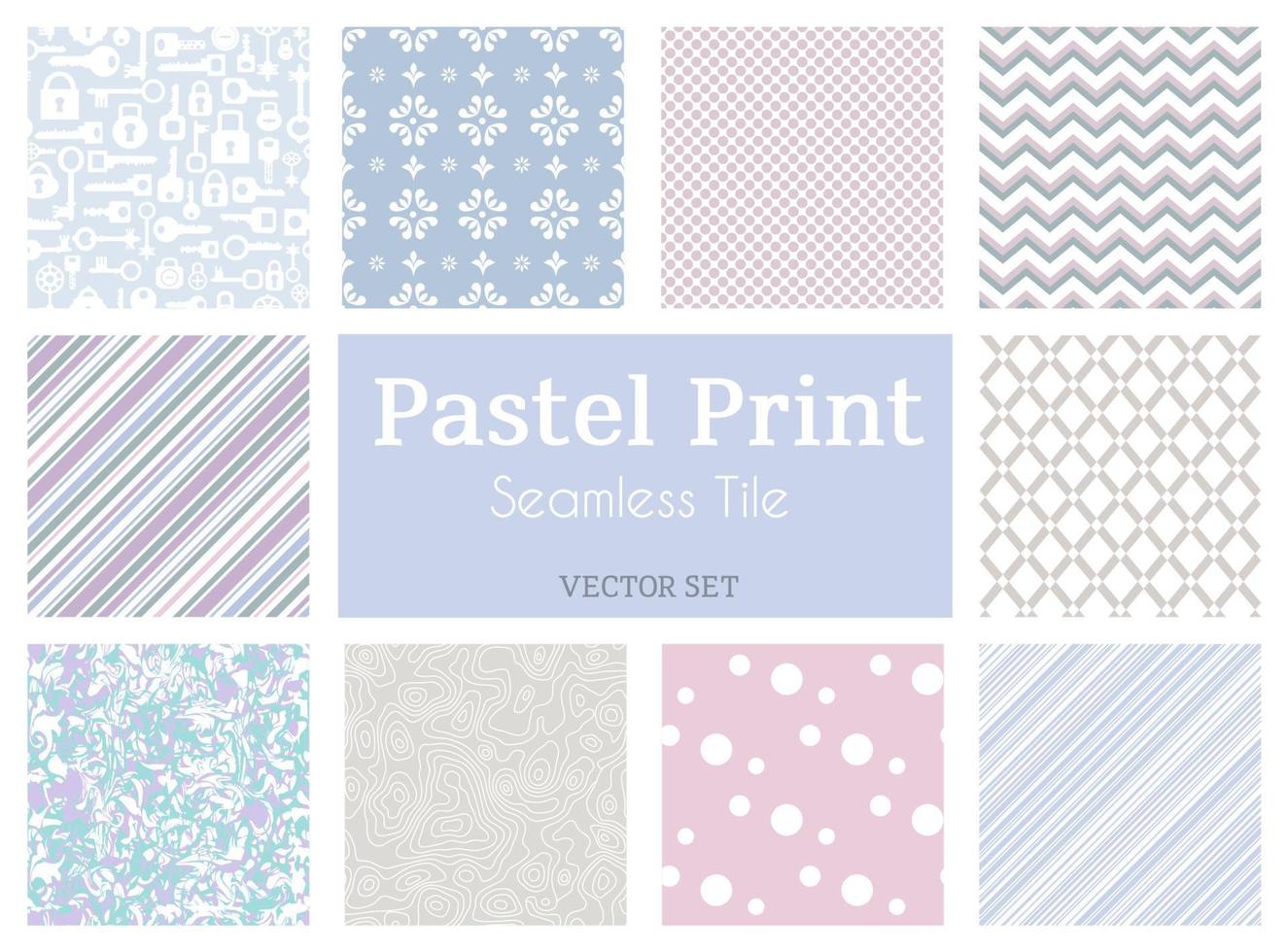 conjunto de vetor de azulejos coleção perfeita de padrões de cores básicas pastel elegantes modernos. textura para papel de parede de banners de embalagem, impressão de tecido, cartões de visita