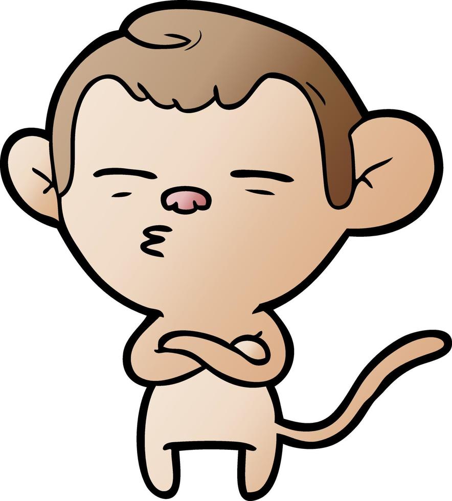 macaco suspeito de desenho animado vetor