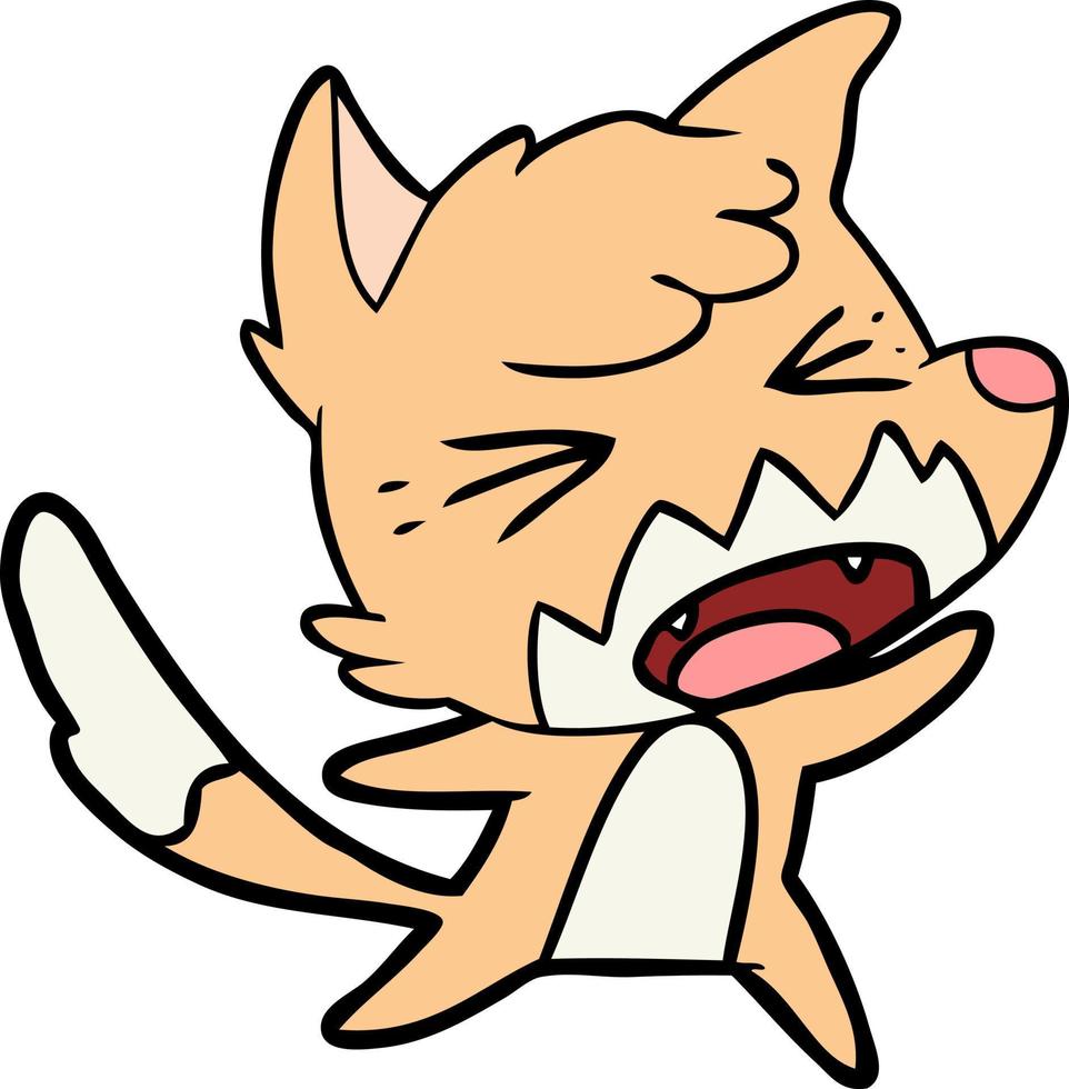 raposa de desenho animado com raiva vetor