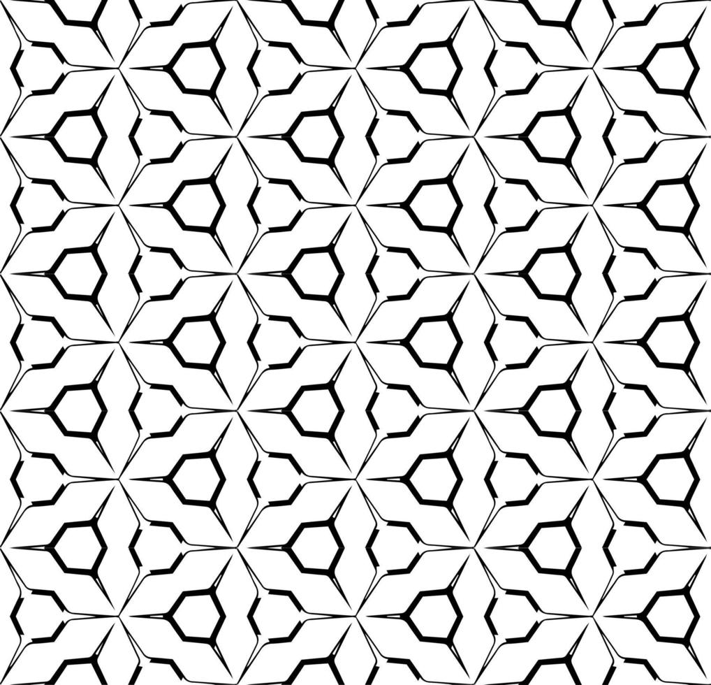 padrão abstrato sem costura preto e branco. fundo e pano de fundo. projeto ornamental em tons de cinza. ornamentos em mosaico. ilustração gráfica vetorial. vetor