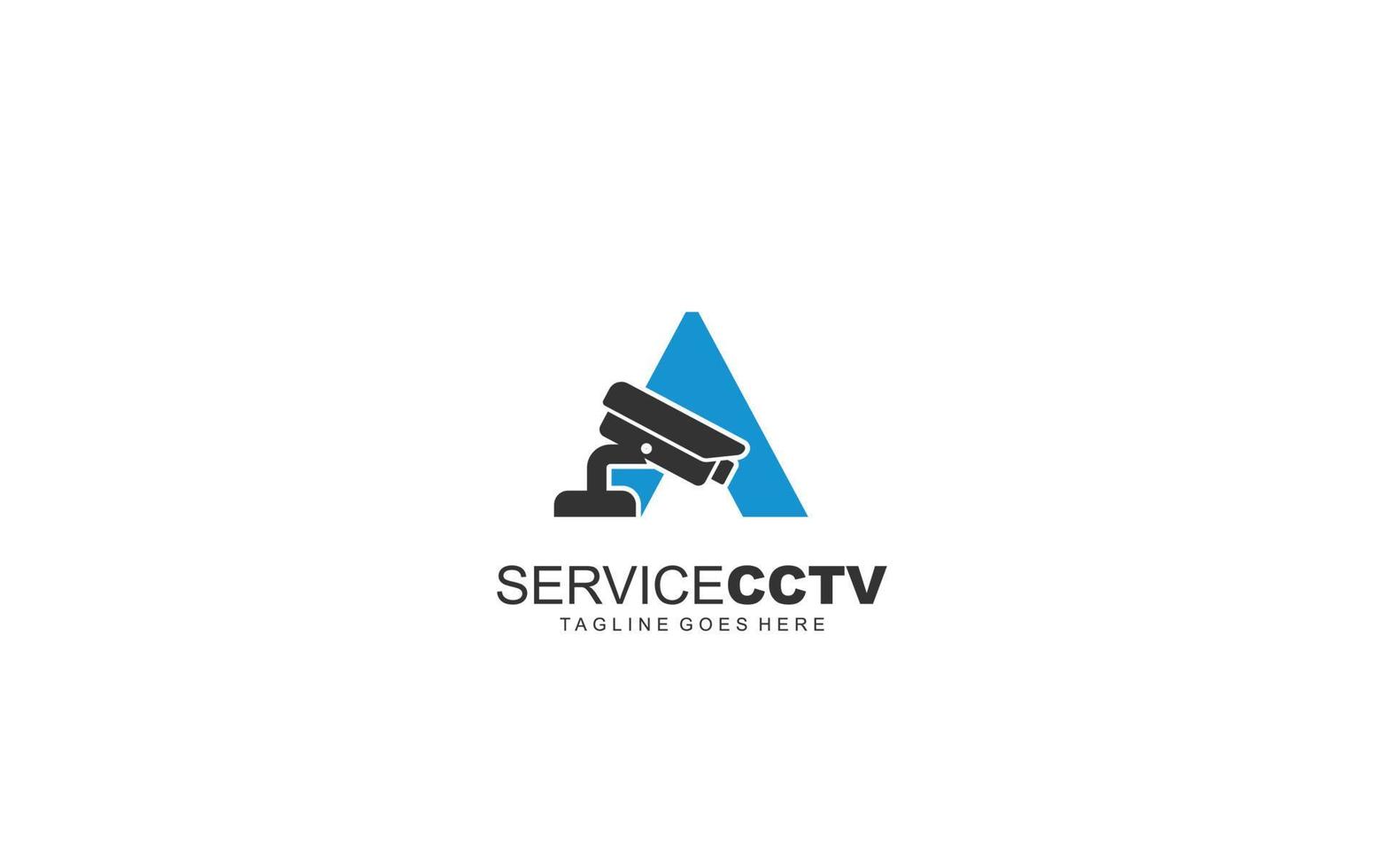 um logotipo CCTV para identidade. ilustração vetorial de modelo de segurança para sua marca. vetor