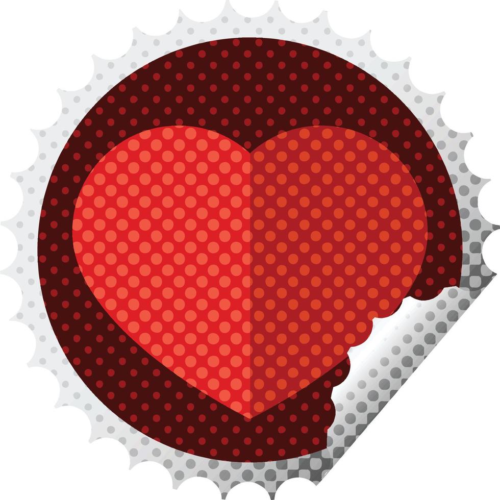 símbolo do coração ilustração vetorial gráfico selo adesivo redondo vetor