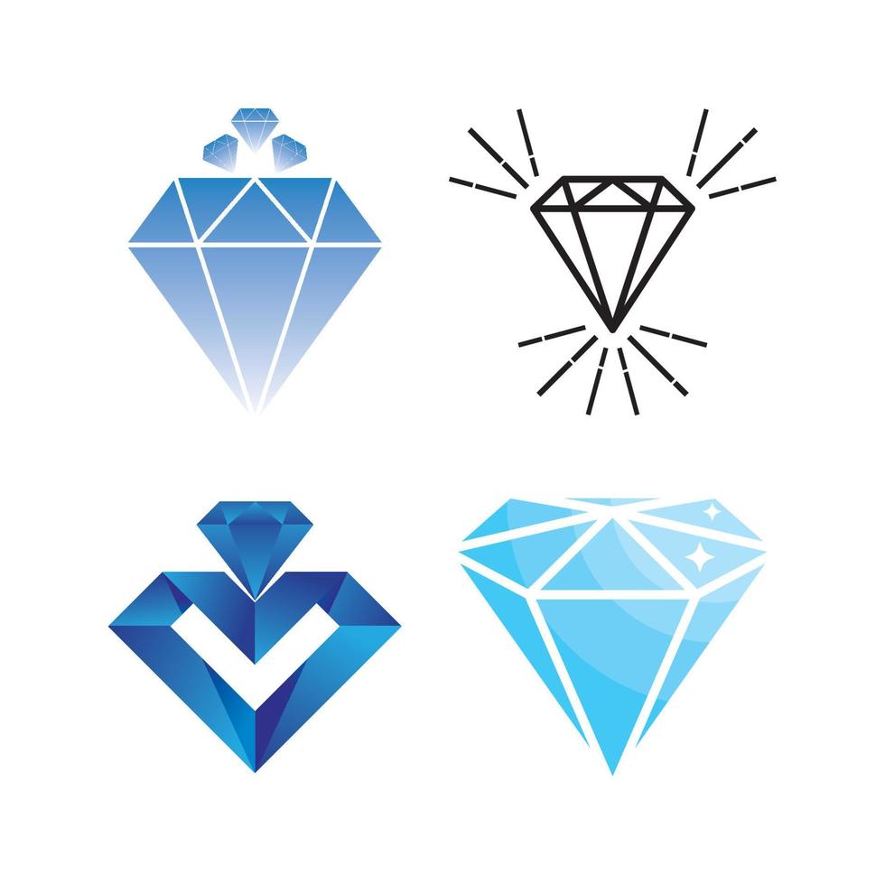 ícone de vetor de modelo de logotipo de diamante