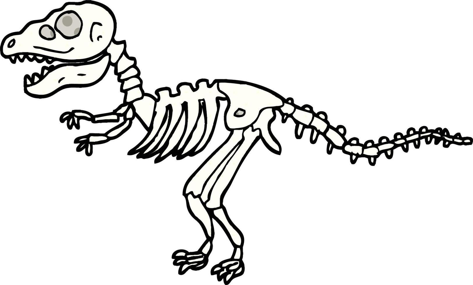 ossos de dinossauro dos desenhos animados estilo quadrinhos vetor