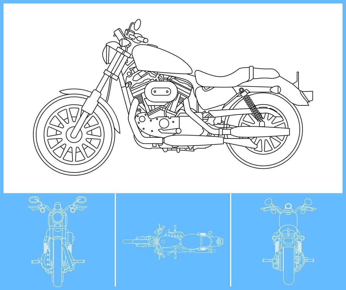 modelo de helicóptero. modelo de traçado de contorno de transporte. layout de impressão azul. apto para adesivo de urdidura, escova de ar, vinis, projeto de recoloração. vetor eps 10.