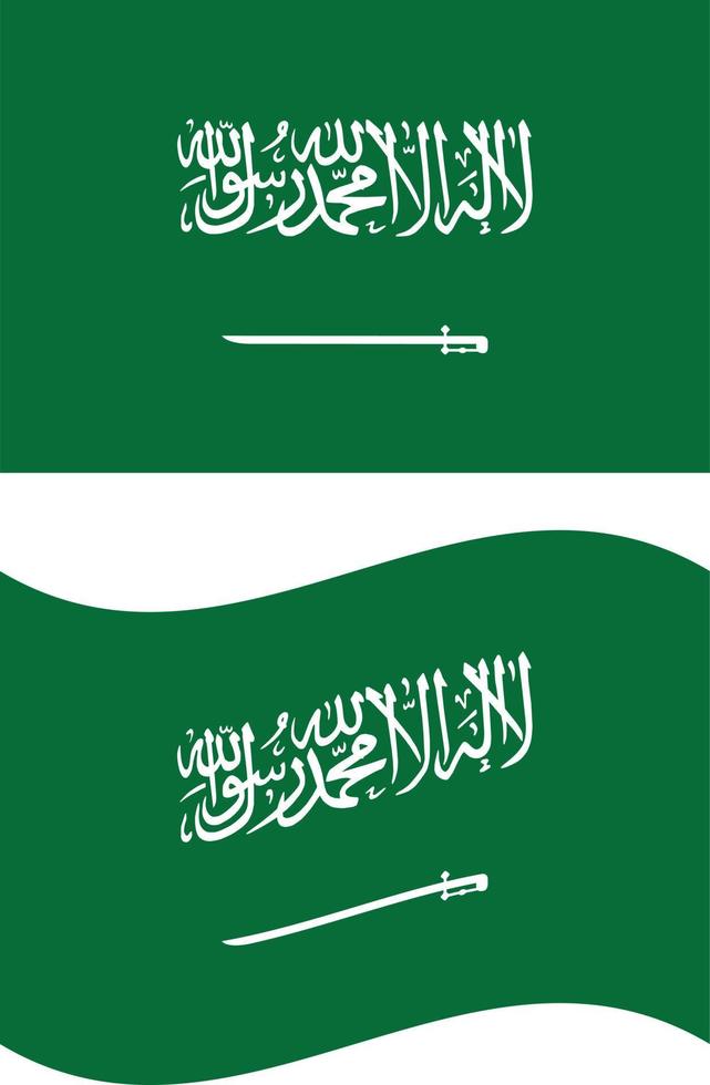 bandeira da arábia saudita. ilustração de bandeira da arábia saudita. togo acenando uma bandeira. estilo plano. vetor
