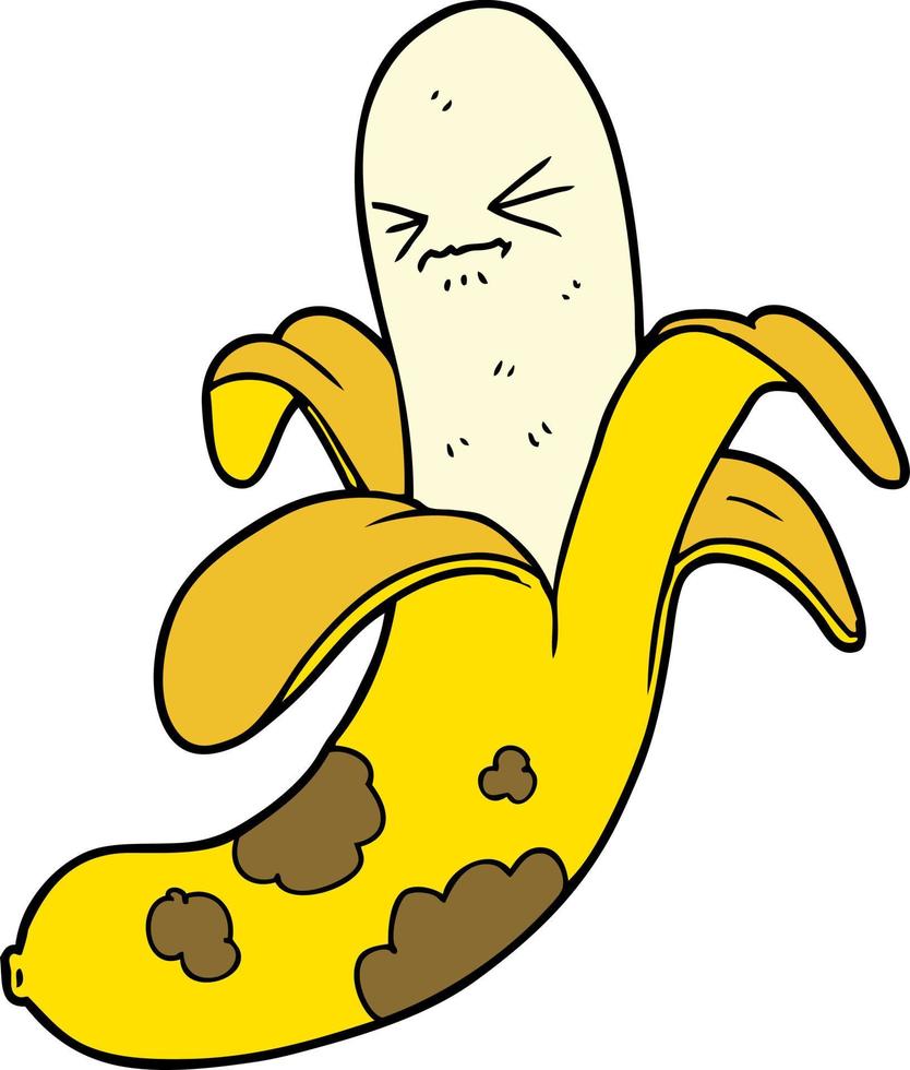 banana podre dos desenhos animados vetor