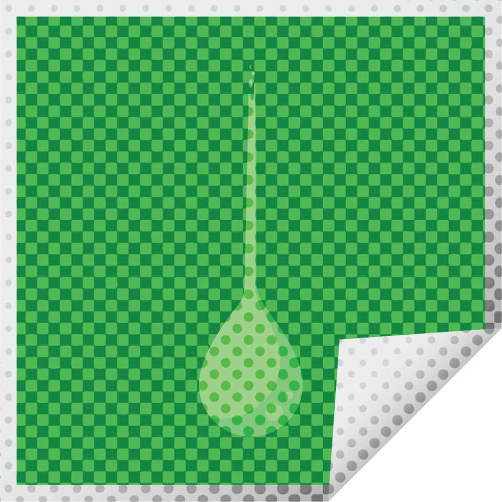 adesivo quadrado de ilustração vetorial gráfico de gotejamento de lodo vetor